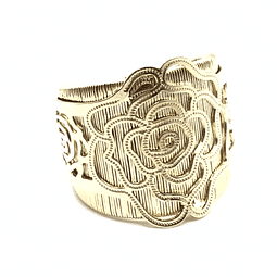 Gold Plated Spun Ring with Rose 