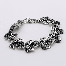 Silver Bracelet with grapes leaves