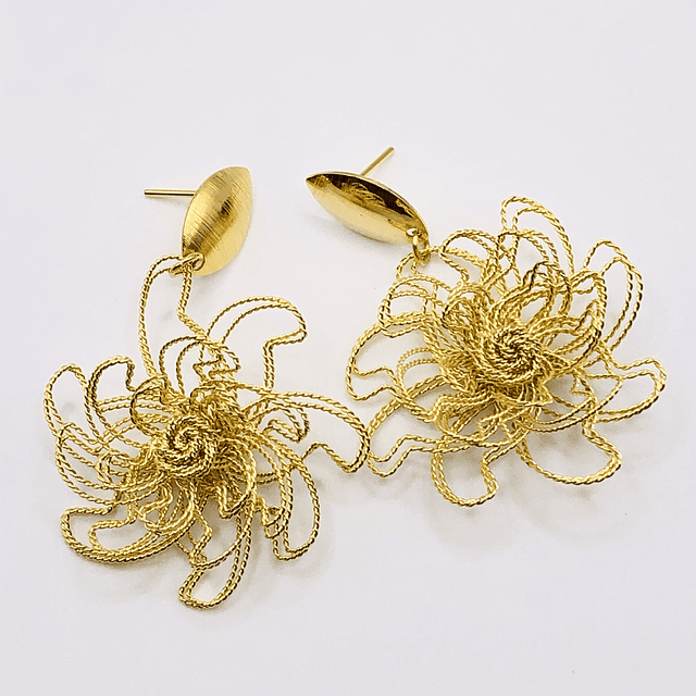 Gold Plated Flower Earrings