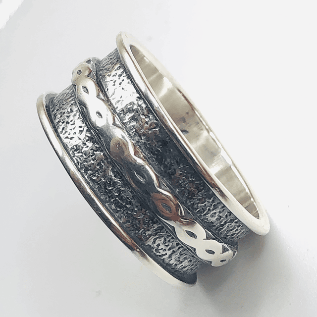 Silver Aged Ring Chain 