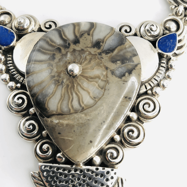 Ammonite Silver Necklace 