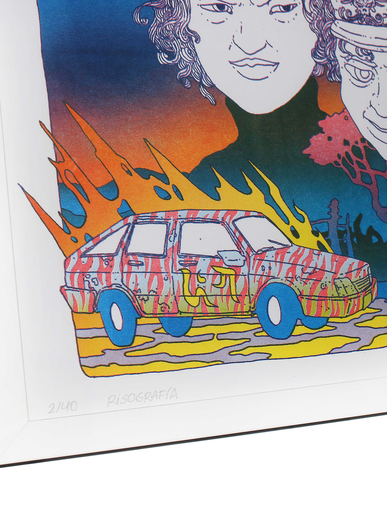 Risografía Marz Warz Enmarcada 2