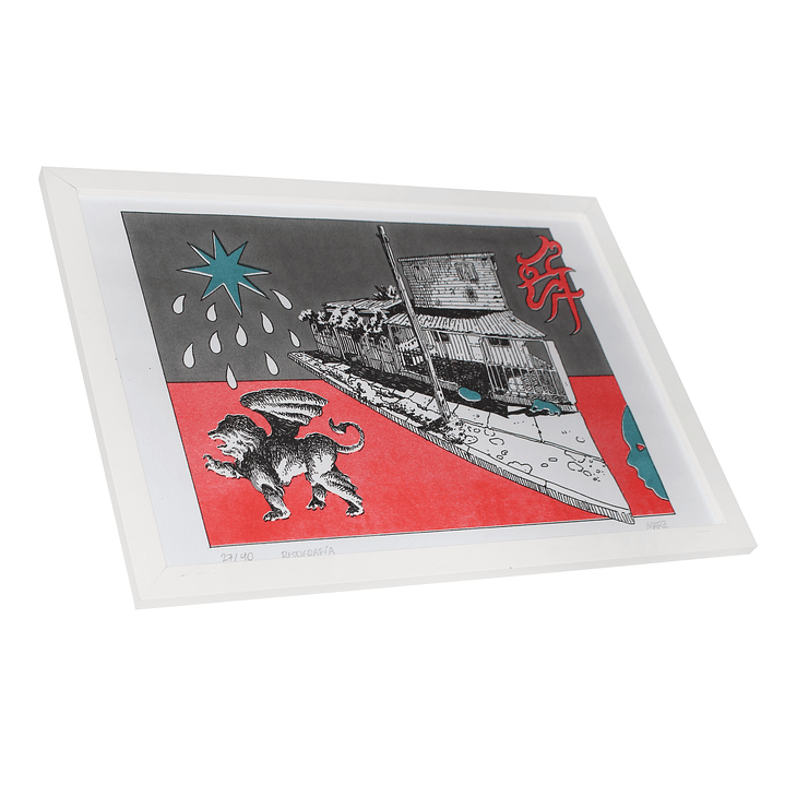 Risografía Marz Warz Enmarcada 2