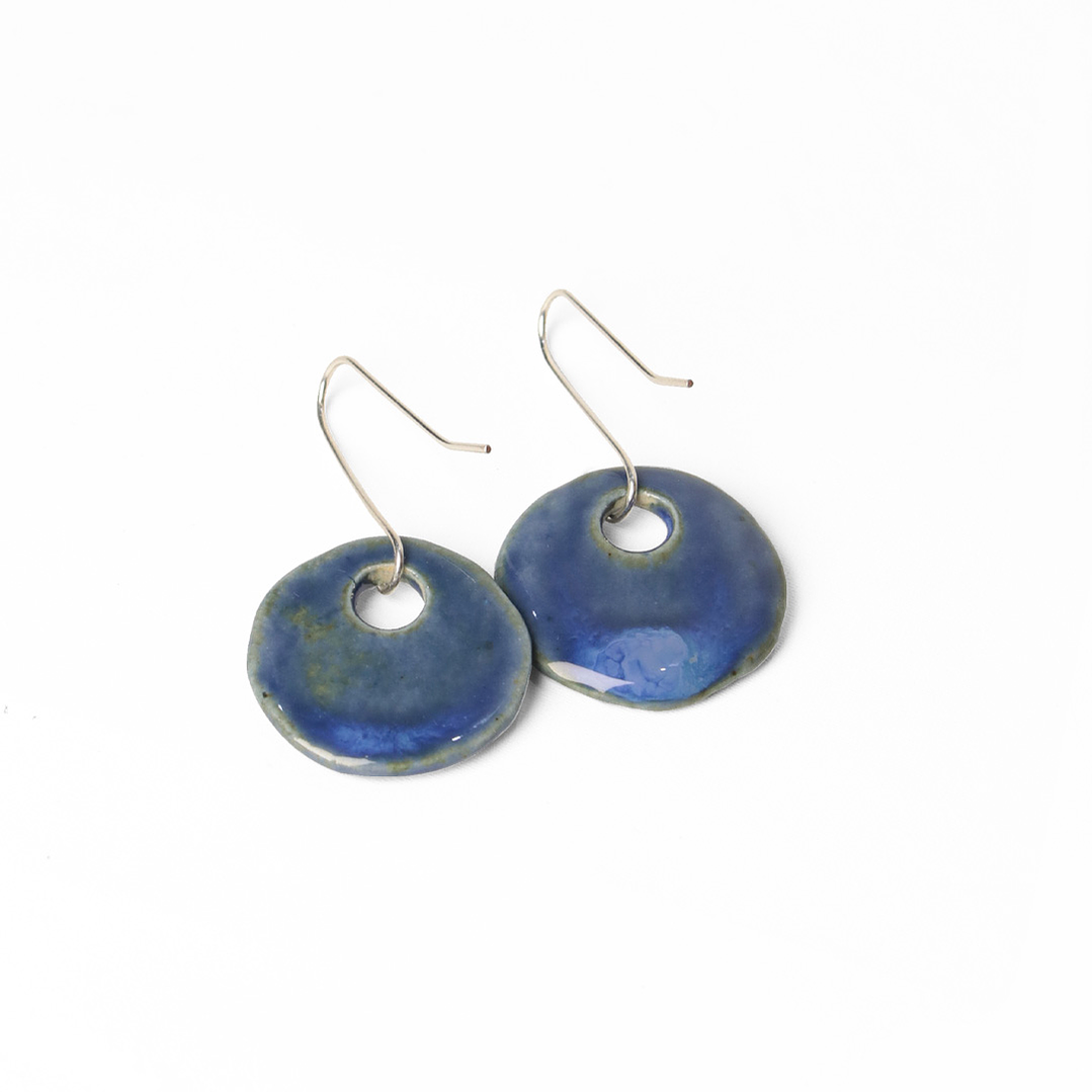 Aros colgantes de papel cerámico y plata 2