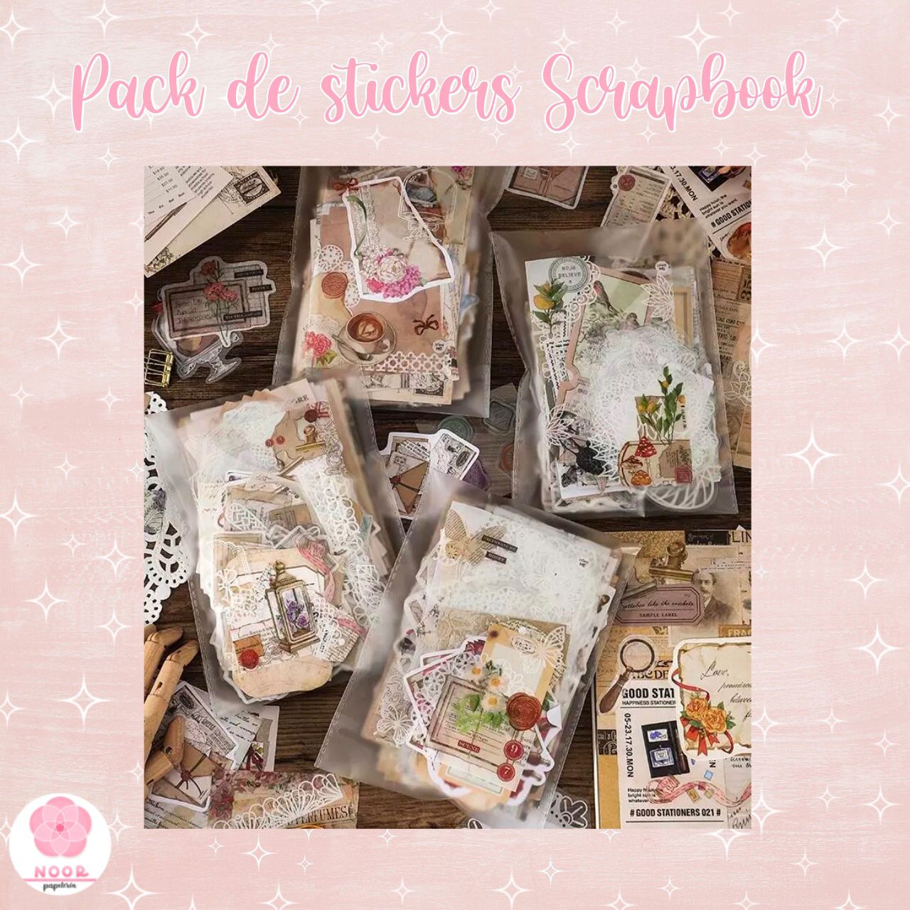Pack stickers Scrapbook 260 piezas