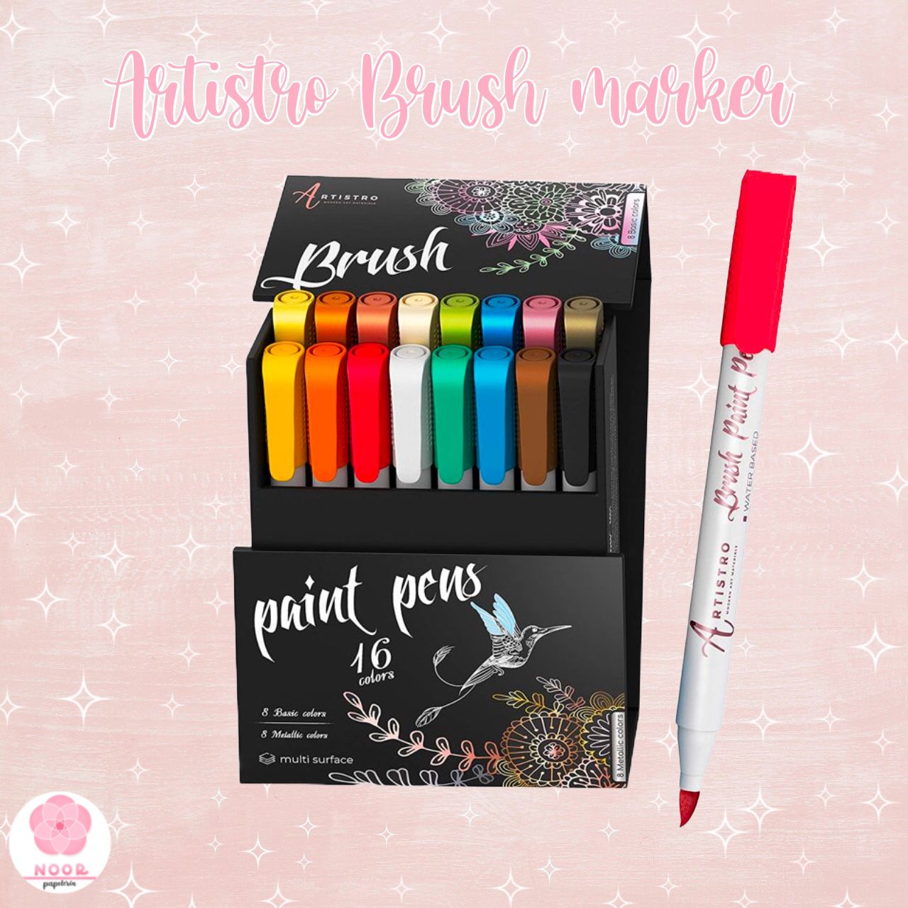 Set 16 Artistro Watercolor Brush Tip Paint Marker Pens