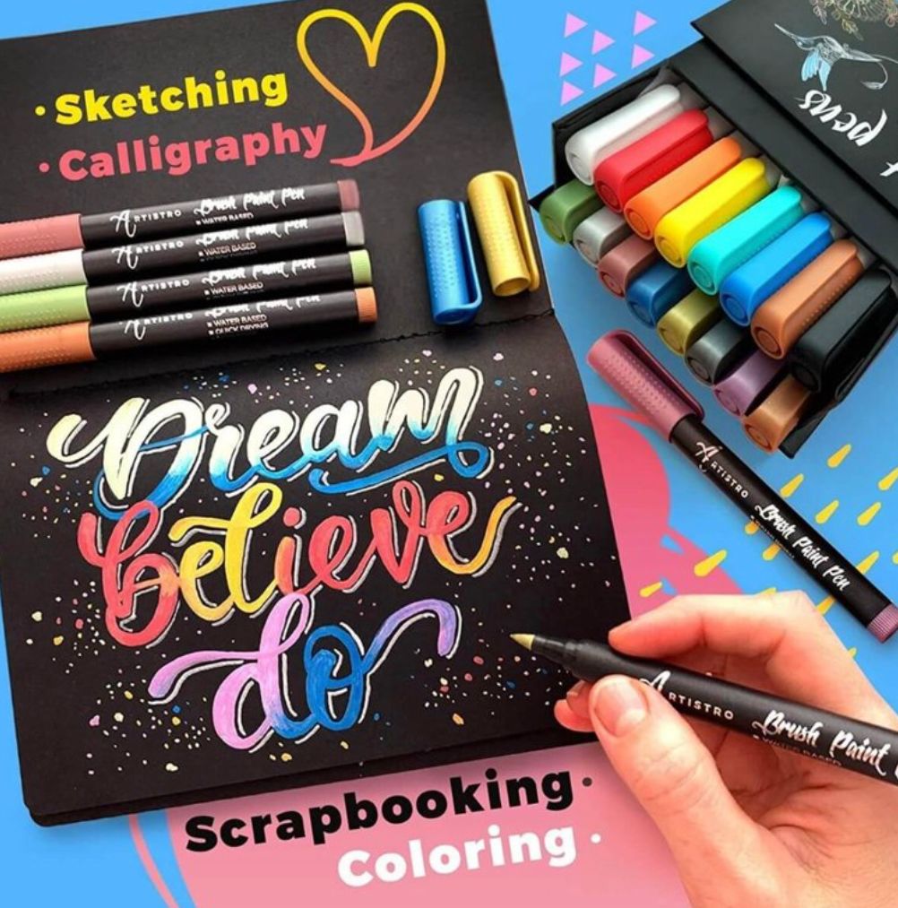 Set 16 Artistro Watercolor Brush Tip Paint Marker Pens