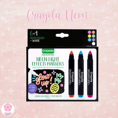 Set 6 Crayola Neon Light Effects Markers 