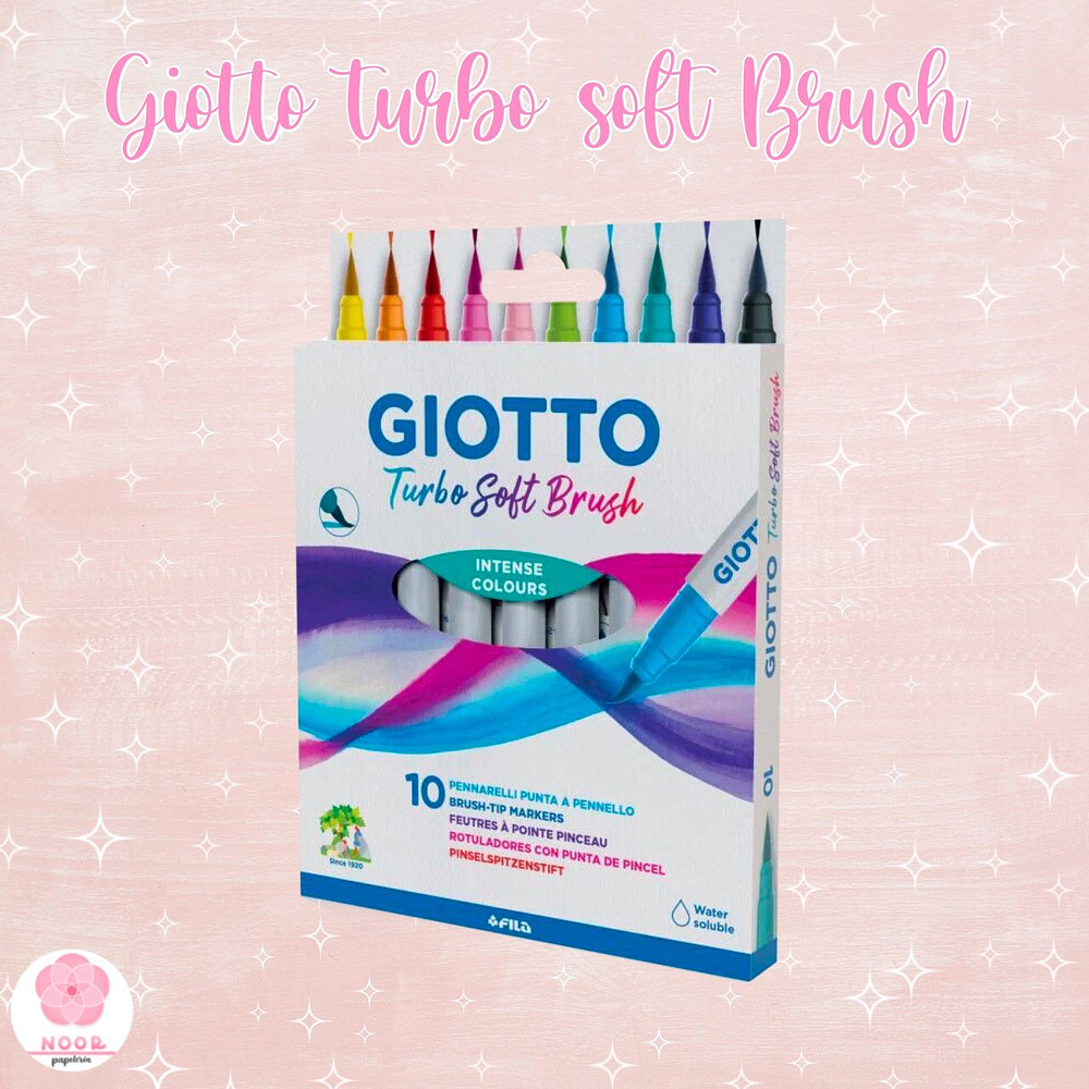 Marcador Punta Pincel Giotto Turbo Soft Brush 10 Colores