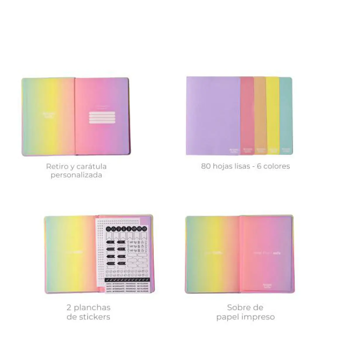 Libreta Rainbow Mooving Notes