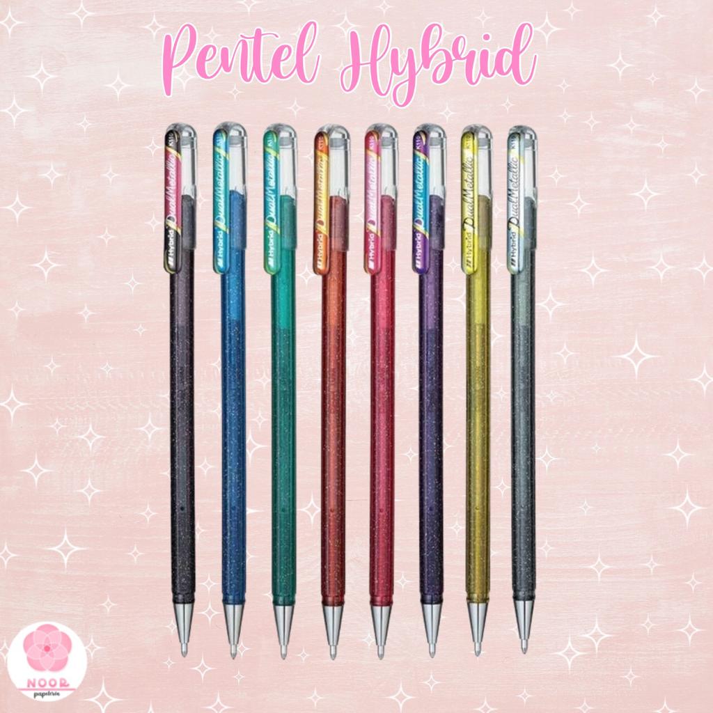 Pentel 6er Set Hybrid Dual Metallic Gelstifte - Glitzerfarben Mit Magischem Farbwechsel-Effekt