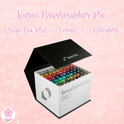 Karin Brushmarker Pro Mega Box Plus 72 Colores + 3 Blenders 