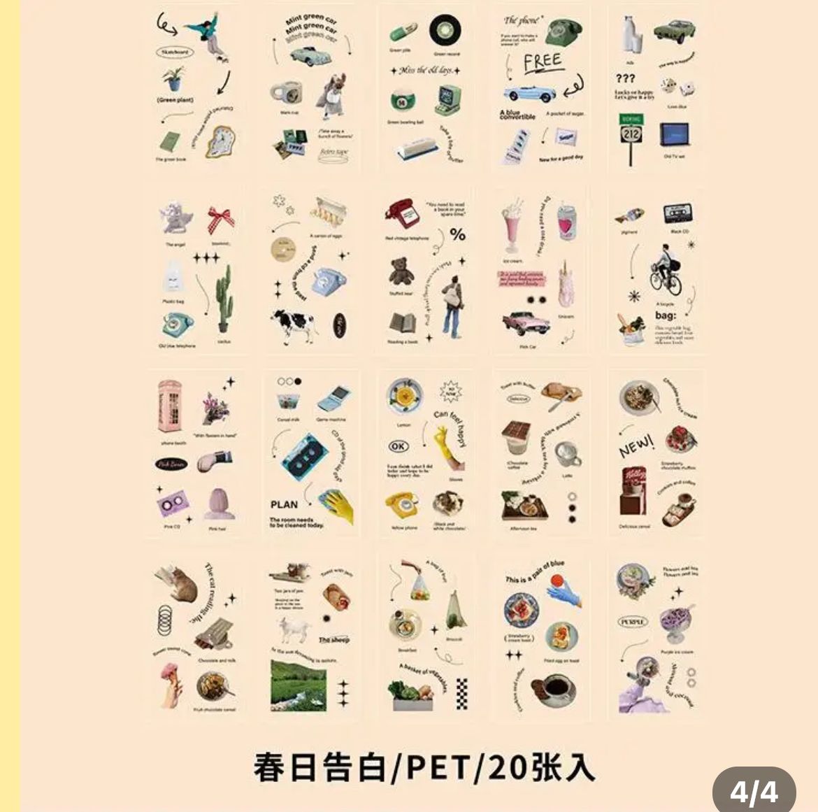 Mini libro de stickers Aesthetic