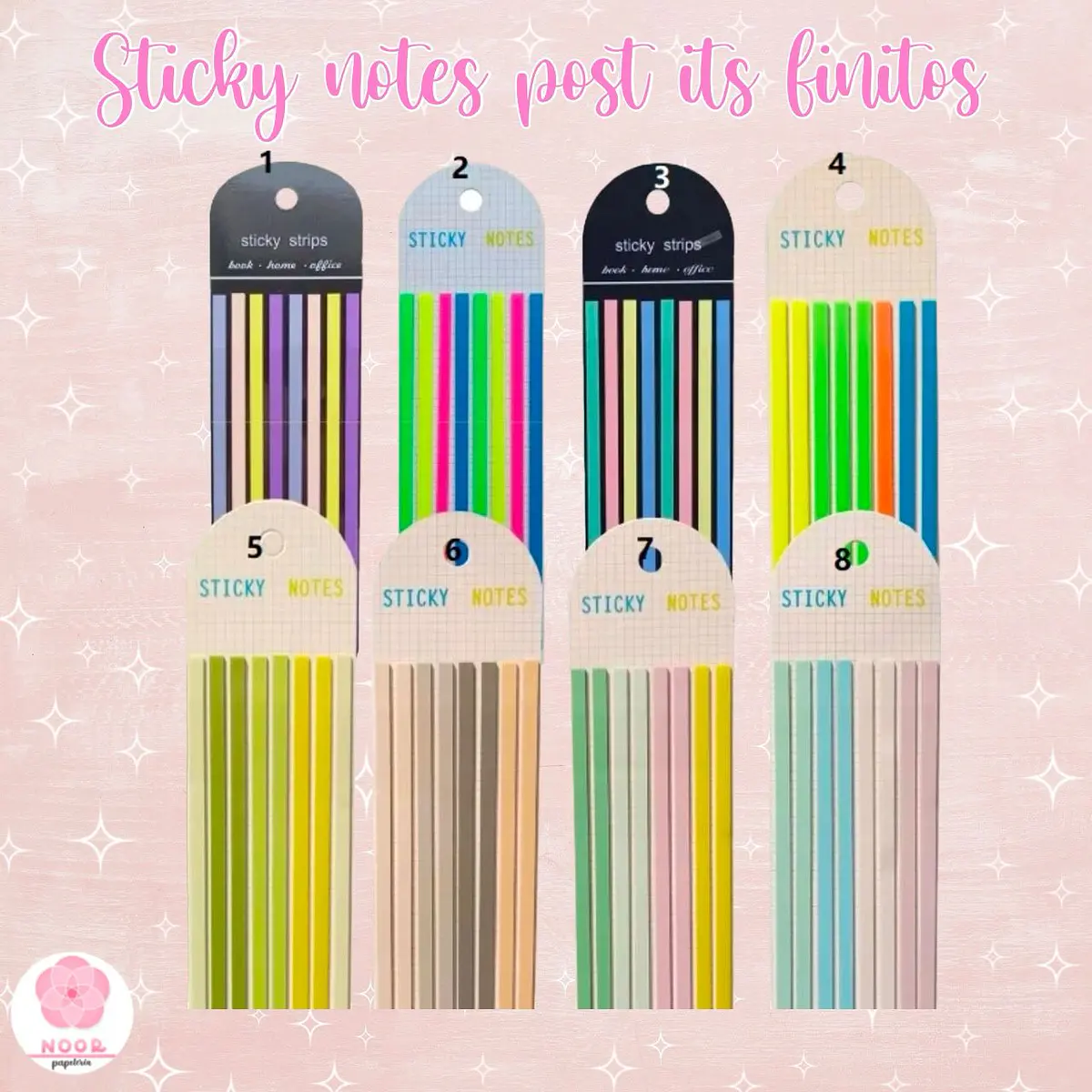 Sticky notes post its finitos largos