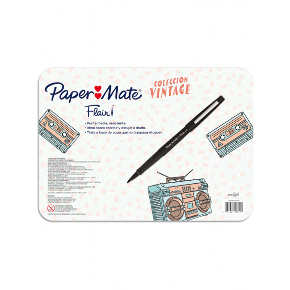 Marcadores Paper Mate Flair Colección Vintage Punta Media Set 24 Colores