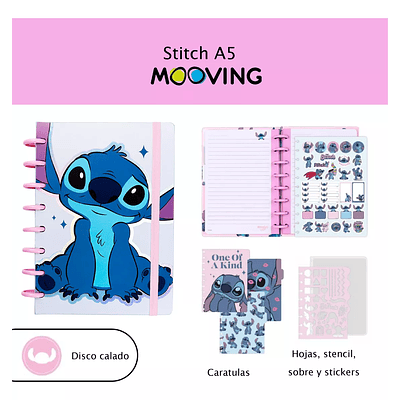 Cuaderno Discos Mooving A5 Stitch