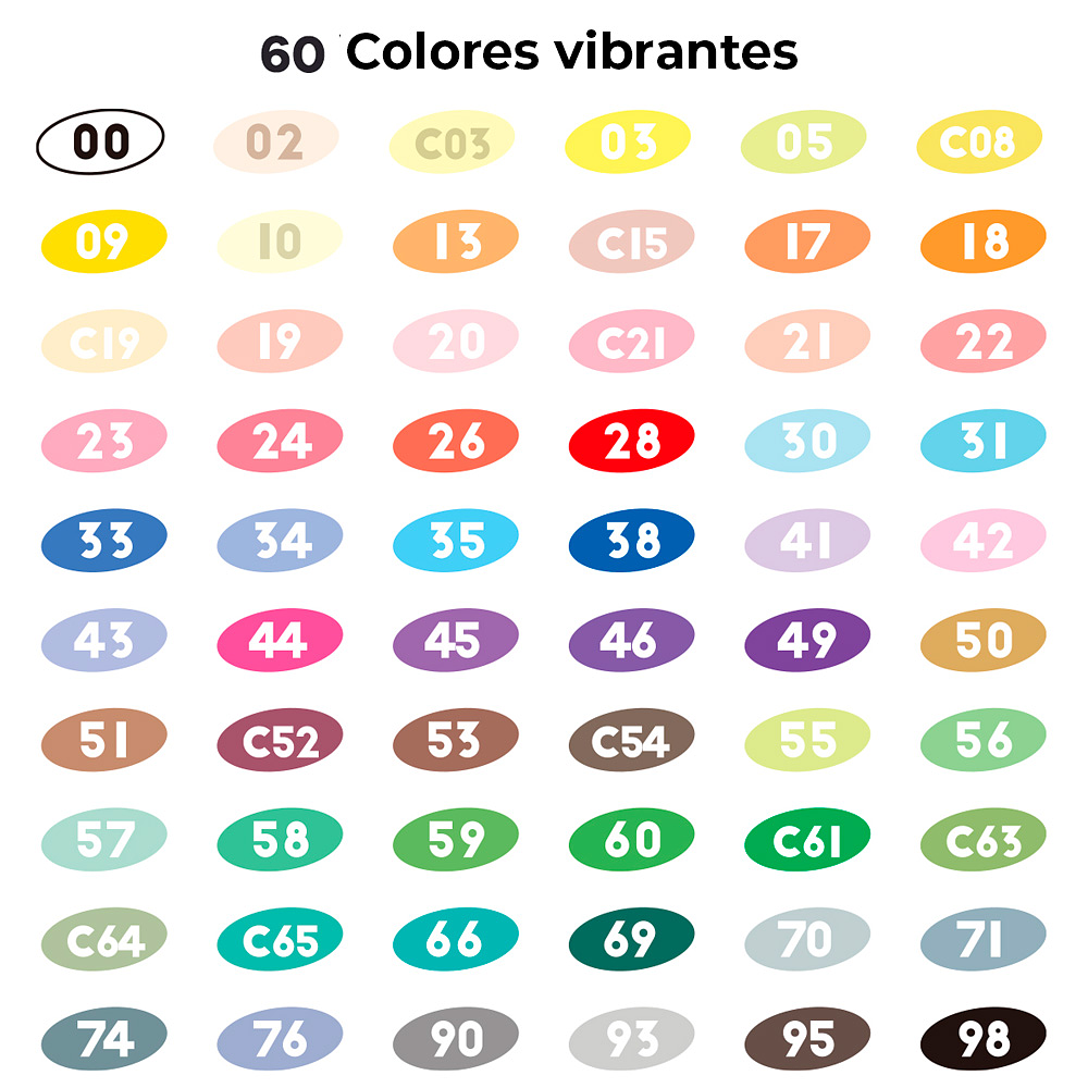 Arrtx Marcadores de acrílico 60 colores punta pincel 