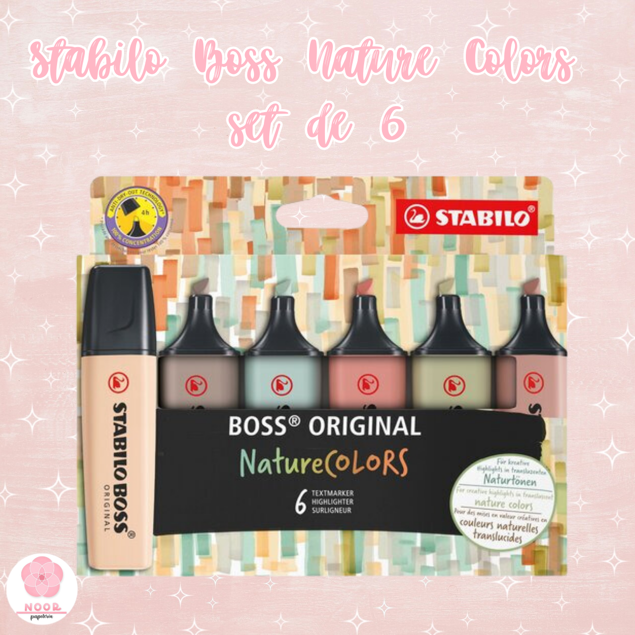 Set 6 destacadores Stabilo Boss Nature Colors