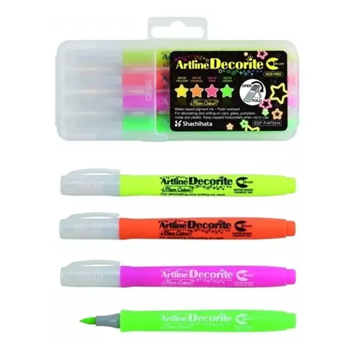 Marcador Artline Decorite Pincel Colores Básicos Y Pasteles Color Café