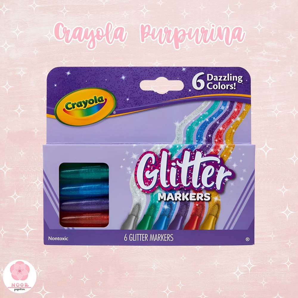 Marcadores Brillantes Crayola Glitter Set 6 colores