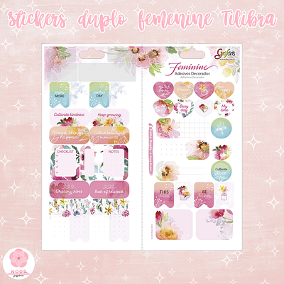 Stickers Adesivo Decorado Duplo Feminine Tilibra