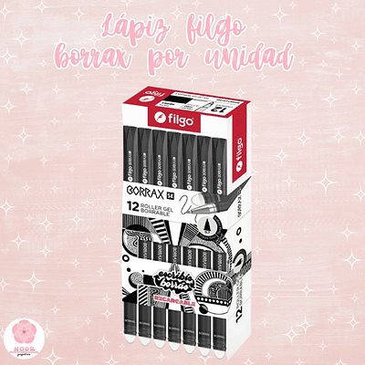 Roller Gel Borrable Borrax SE Filgo Negro Unidad 