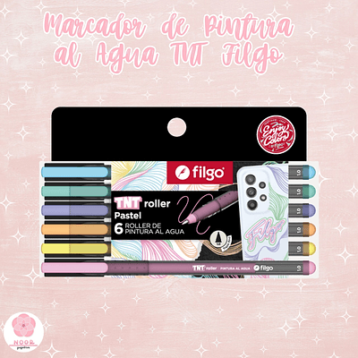 Set 6 marcador de Pintura al Agua TNT Roller Filgo Pastel