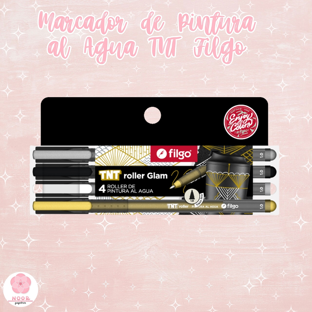 Set 4 marcador de Pintura al Agua TNT Roller Filgo Glam