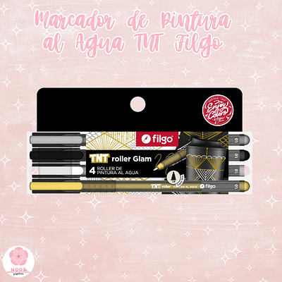 Set 4 marcador de Pintura al Agua TNT Roller Filgo Glam