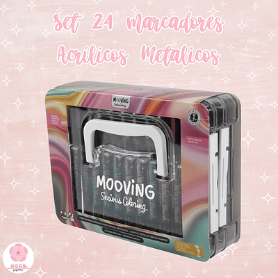 Set de 24 marcadores acrílicos metálicos Mooving