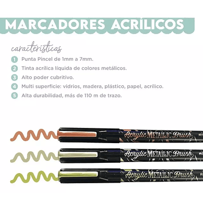 Set de 24 marcadores acrílicos metálicos Mooving