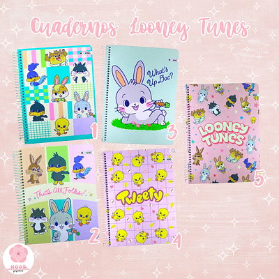 Cuaderno Universitario Looney Tunes 100 Hojas Mooving