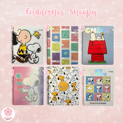 Cuaderno Universitario Snoopy 100 Hojas Mooving
