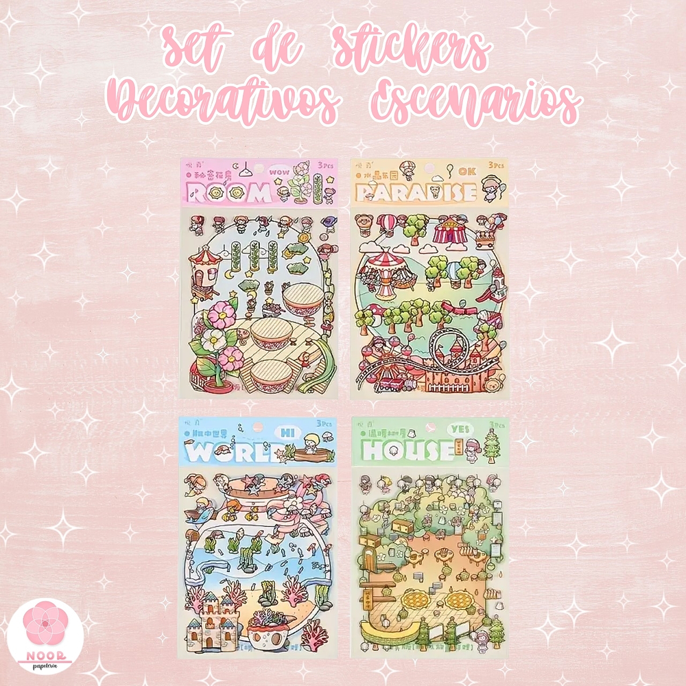 Set de Stickers Decorativos Escenarios