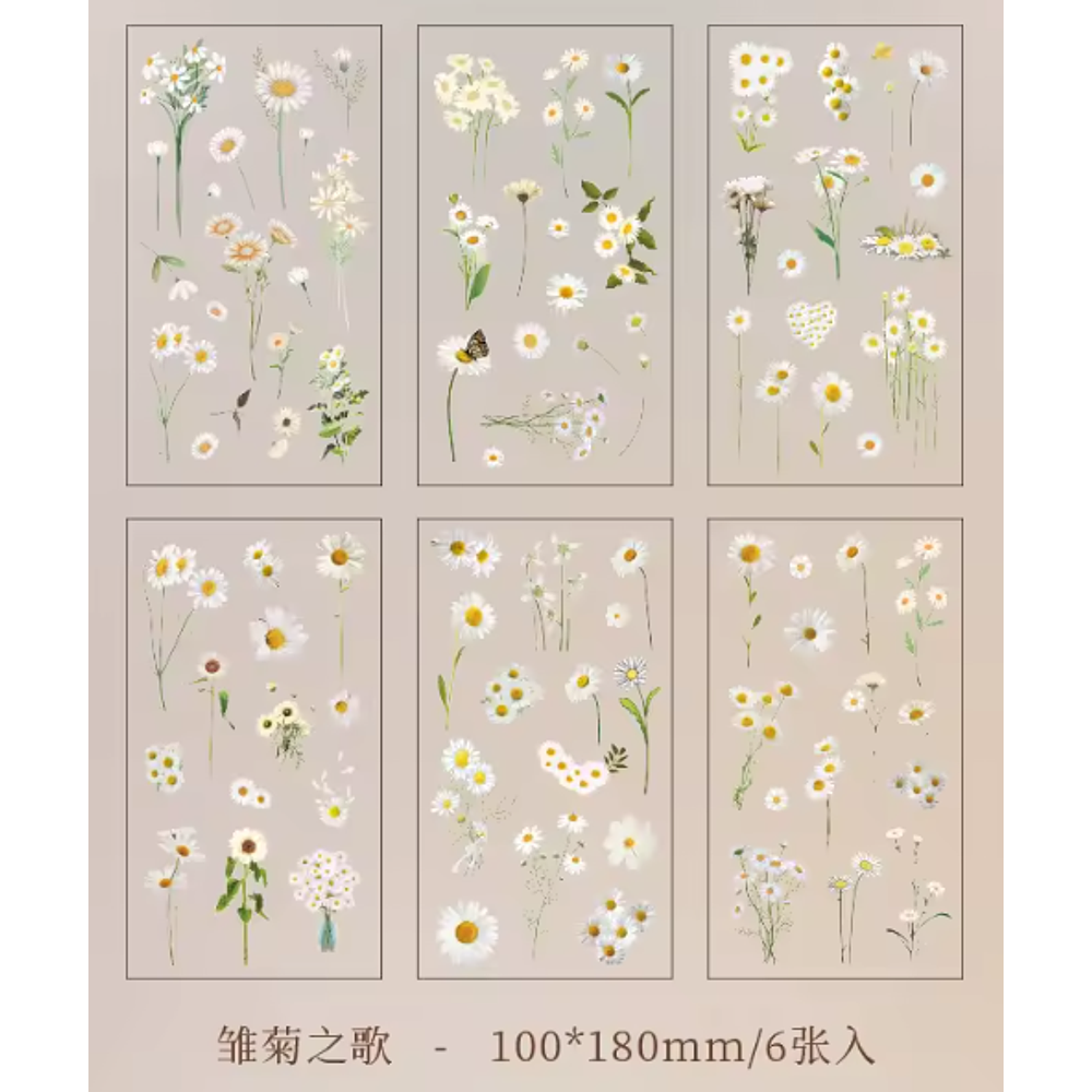 Stickers Natural Series 6 Láminas Botánicas