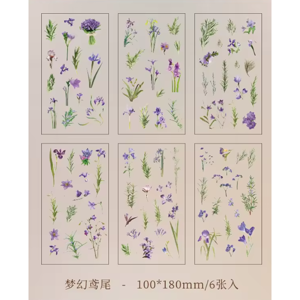 Stickers Natural Series 6 Láminas Botánicas