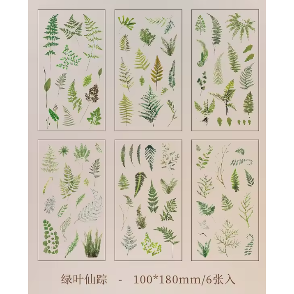 Stickers Natural Series 6 Láminas Botánicas