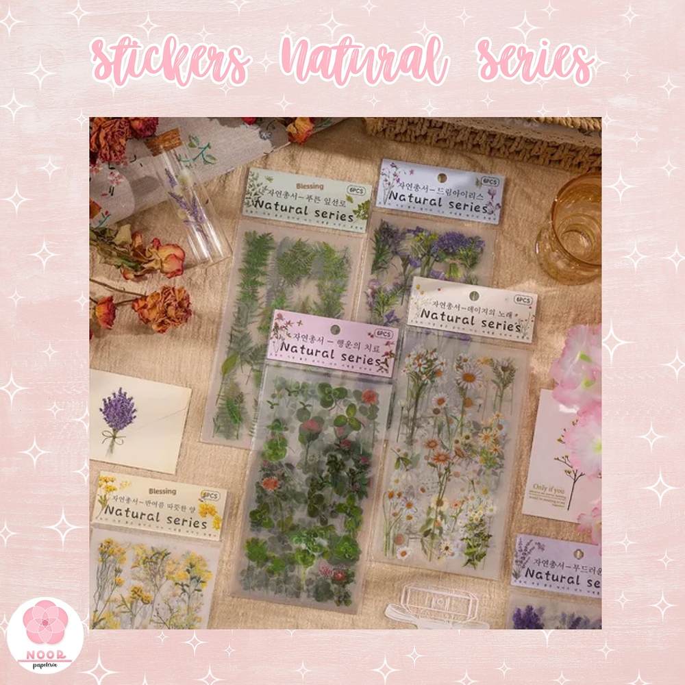 Stickers Natural Series 6 Láminas Botánicas
