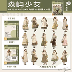 Set Stickers PET Girls Vintage  30 Piezas