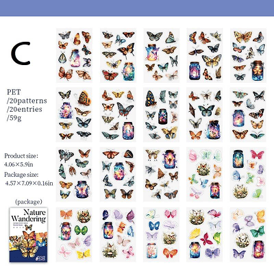 Sticker Book Nature Wanderings 20 Piezas (PET)