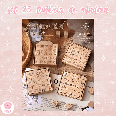 Set 25 Timbres de Madera