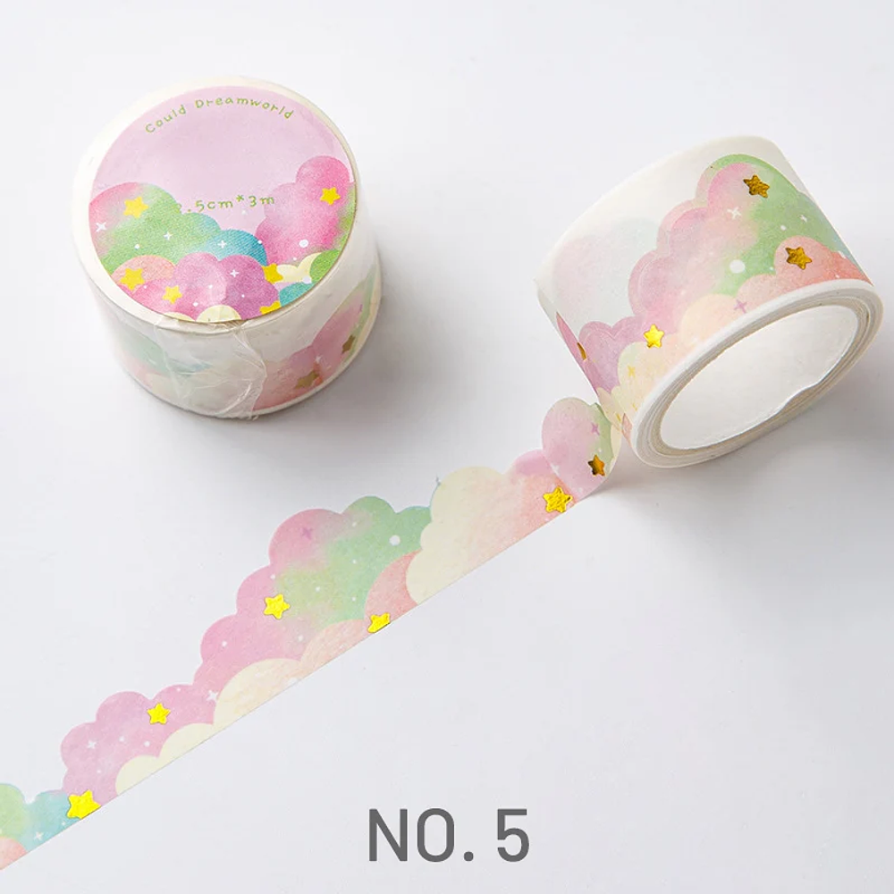 Washi Tape Borde Ondulado Dreamy Clouds