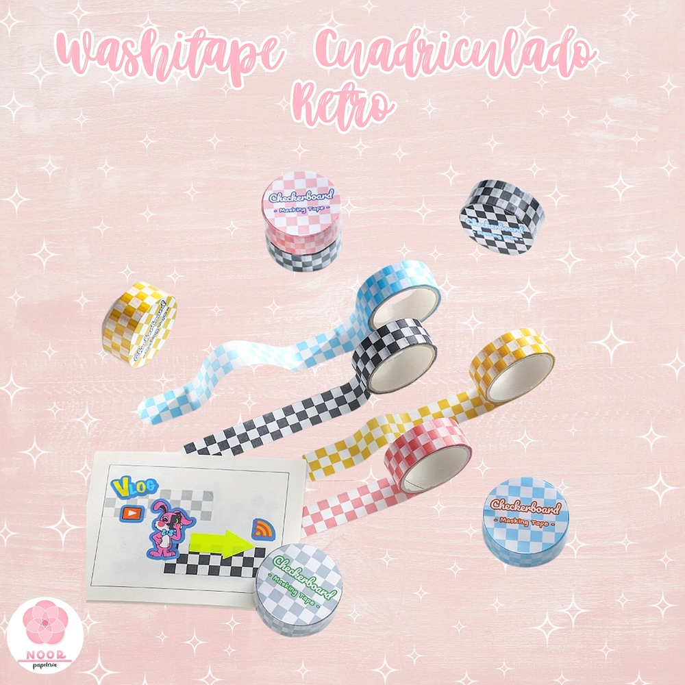 Washitape Cuadriculado Retro 