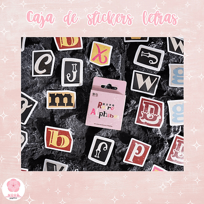 Caja de Stickers Abecedario vintage