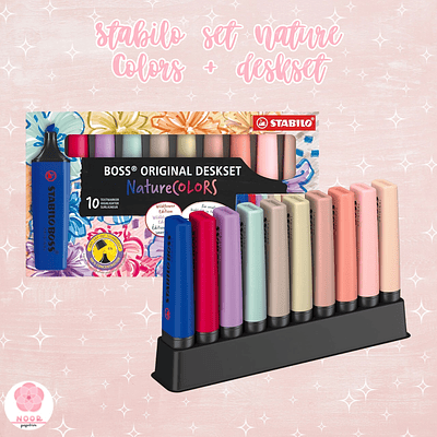 Set Stabilo Boss Nature Colors Wildflower Edition + Deskset – 10 Colores
