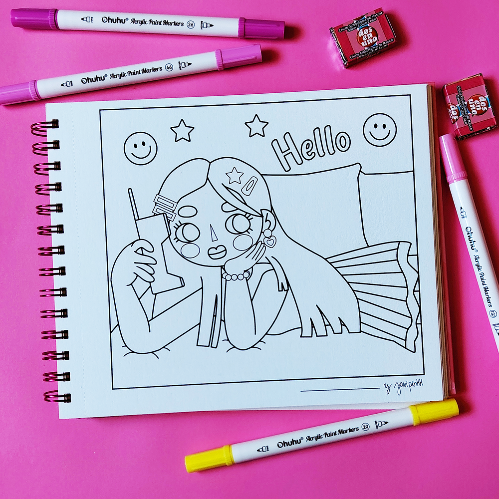 Libro para Colorear Chicle Rosa By Javipinkk