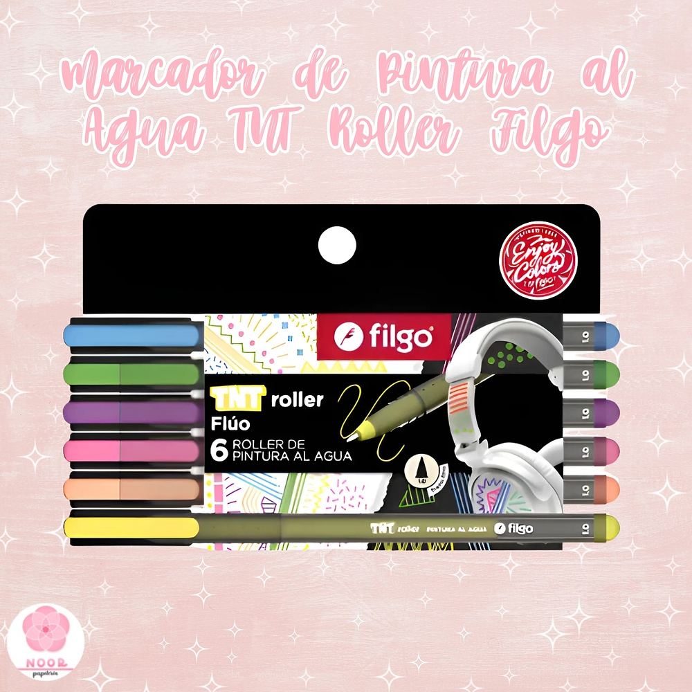 Set 6 marcador de Pintura al Agua TNT Roller Filgo Flúor
