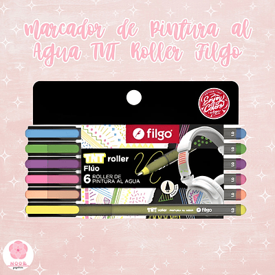 Set 6 marcador de Pintura al Agua TNT Roller Filgo Flúor