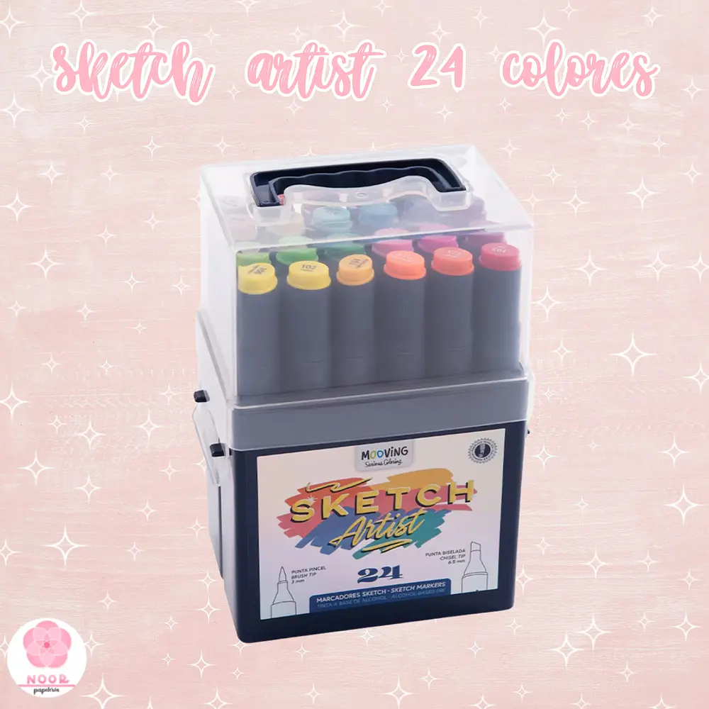 Set 24 Marcadores Sketch Doble Punta Mooving