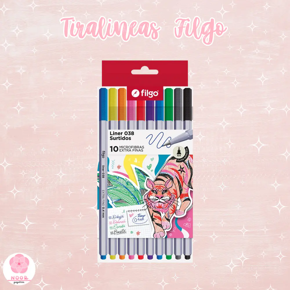 Set 10 tiralíneas de colores 0.4 Filgo 